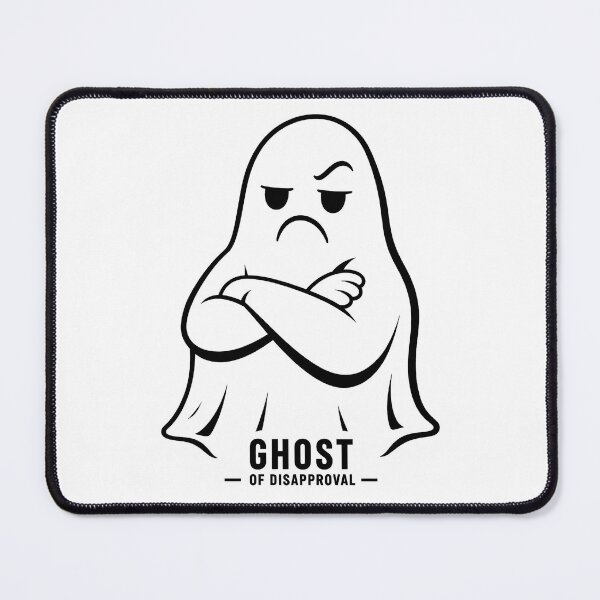 Item preview, Ghost of Disapproval – Minimal Grumpy Ghost Line Art designed and sold by Abidel.