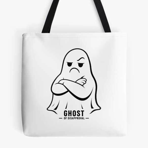 Item preview, Ghost of Disapproval – Minimal Grumpy Ghost Line Art designed and sold by Abidel.