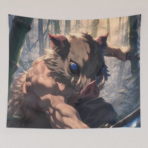Item preview, Inosuke Hashibira Demon Slayer Bamboo Forest Ambush designed and sold by mildaclairmo.