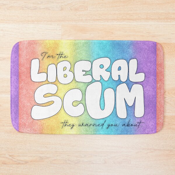 Item preview, I'm the Liberal Scum | Rainbow Background Art | Bold Political Statement Print designed and sold by RareSquareBearArts.