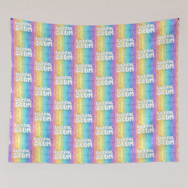 Item preview, I'm the Liberal Scum | Rainbow Background Art | Bold Political Statement Print designed and sold by RareSquareBearArts.