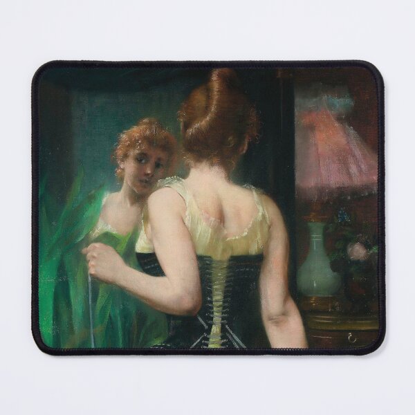 Item preview, Young Woman Adjusting Her Corset - Pierre Carrier-Belleuse designed and sold by forgottenbeauty.