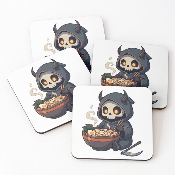Item preview, Cute Reaper Eating Ramen Dark Fantasy designed and sold by InkFool.