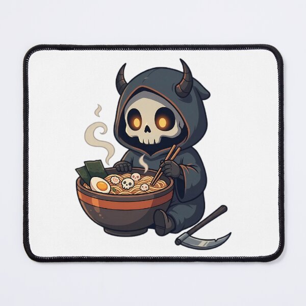 Item preview, Cute Reaper Eating Ramen Dark Fantasy designed and sold by InkFool.