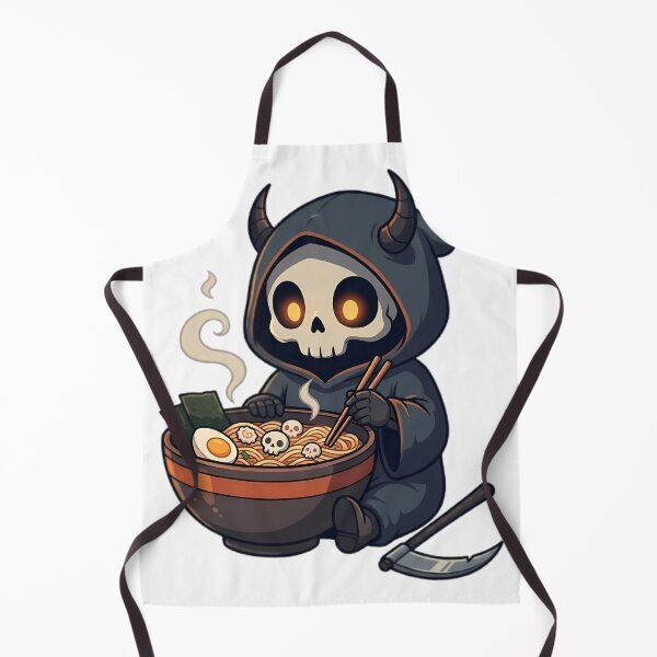 Item preview, Cute Reaper Eating Ramen Dark Fantasy designed and sold by InkFool.