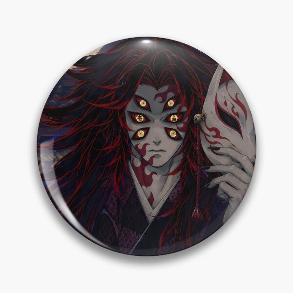 Item preview, Kokushibou Demon Slayer Kitsune Mask Blue Flame Moon designed and sold by mildaclairmo.