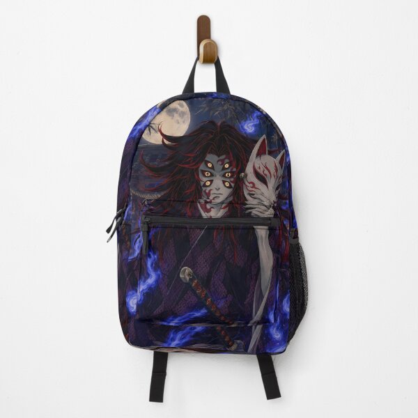 Item preview, Kokushibou Demon Slayer Kitsune Mask Blue Flame Moon designed and sold by mildaclairmo.