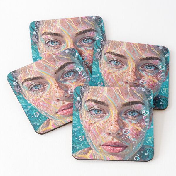 Item preview, Breathe Underwater - Acrylic Turquoise Ocean Portrait designed and sold by Surviving Monday Club.