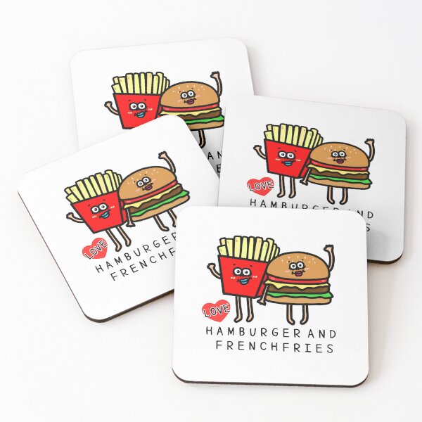 Item preview, Cute I LOVE HAMBURGER AND FRENCHFRIES designed and sold by kanaehonkawa.