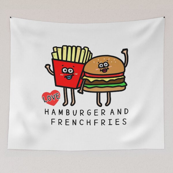 Item preview, Cute I LOVE HAMBURGER AND FRENCHFRIES designed and sold by kanaehonkawa.