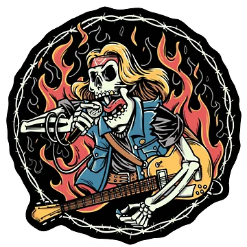 Artwork thumbnail, Heavy Metal Skeleton Rocker Electric by RicBeastLab