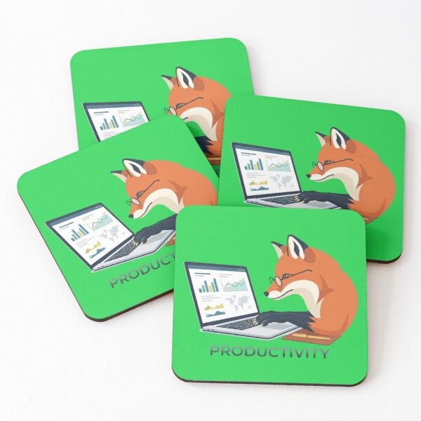 Item preview, Productivity Fox Working on Laptop Office Animal Art designed and sold by Northern Glow Art.