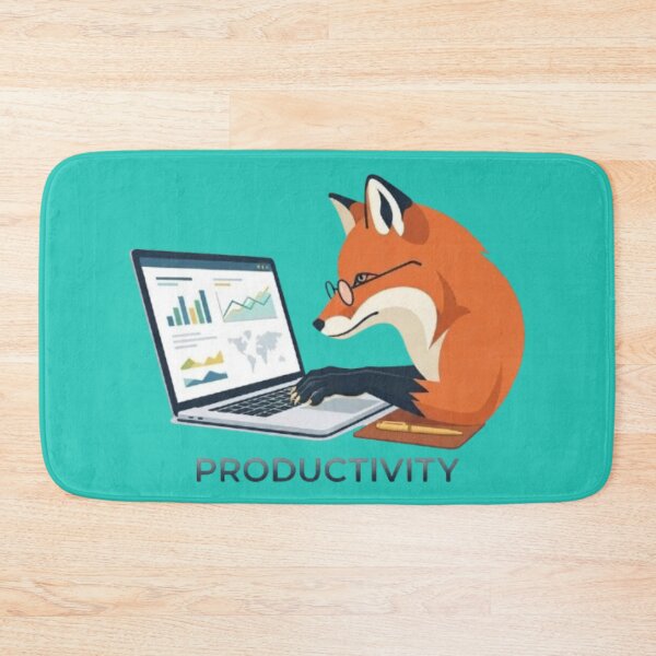 Item preview, Productivity Fox Working on Laptop Office Animal Art designed and sold by Northern Glow Art.
