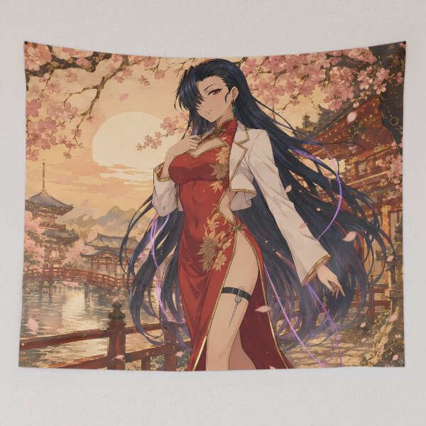 Item preview, Shenhua Black Lagoon Cherry Blossom Sunset Elegance designed and sold by mildaclairmo.
