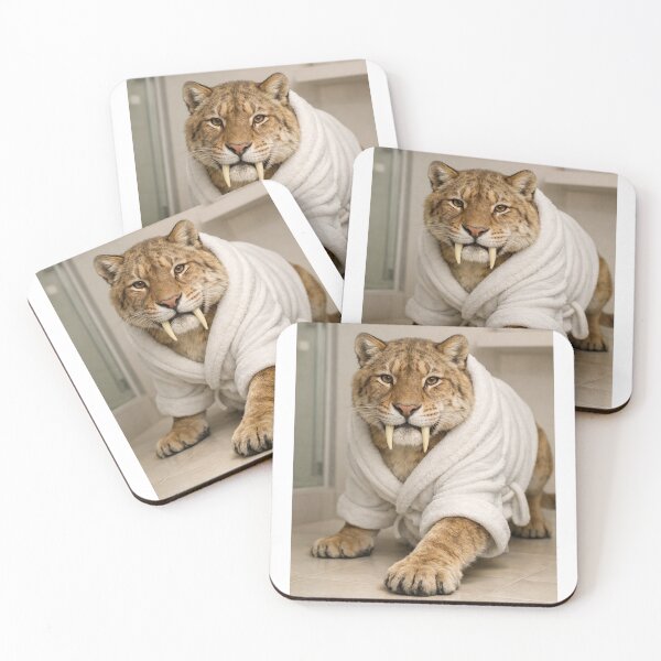 Item preview, Snug Bathrobe Sabertooth Tiger designed and sold by Sillytoe.