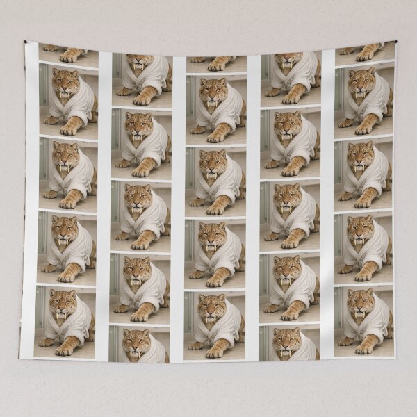 Item preview, Snug Bathrobe Sabertooth Tiger designed and sold by Sillytoe.