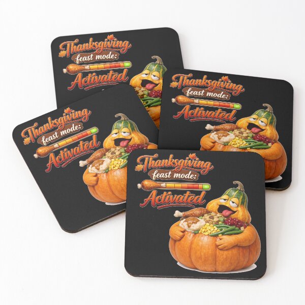 Item preview, Funny Thanksgiving Feast Mode Activated Stuffed Pumpkin Graphic designed and sold by DeliaDesignsCo.
