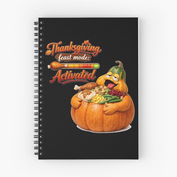 Item preview, Funny Thanksgiving Feast Mode Activated Stuffed Pumpkin Graphic designed and sold by DeliaDesignsCo.