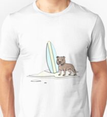 Surfing staffy Unisex T-Shirt