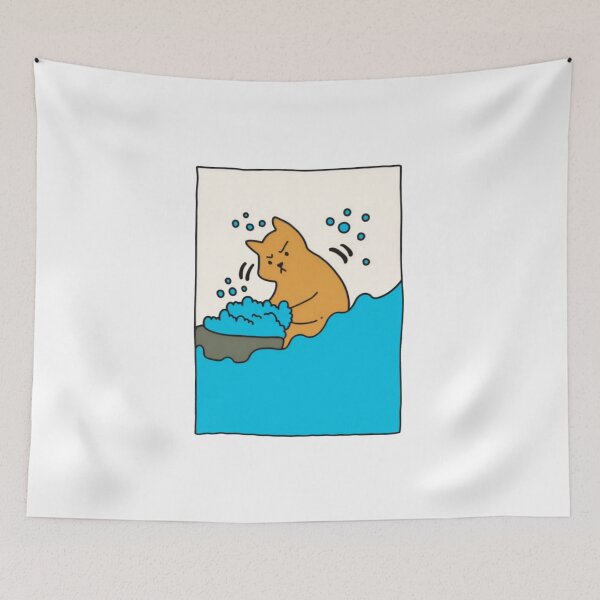 Item preview, Angry Cat Taking Bath Cute Funny designed and sold by RicBeastLab.