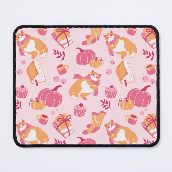 Item preview, Kawaii Autumn Cat Pattern – Cute Fall Pumpkin Cottagecore Seamless Design designed and sold by AnGoArt.
