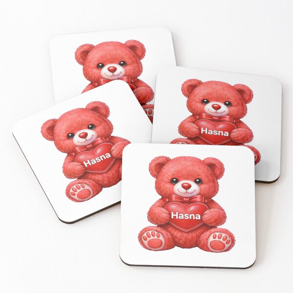 Item preview, Cute Red Teddy Bear with Heart for Hasna designed and sold by AmirArtisanVibe.