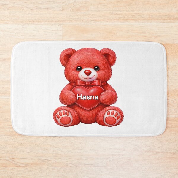 Item preview, Cute Red Teddy Bear with Heart for Hasna designed and sold by AmirArtisanVibe.