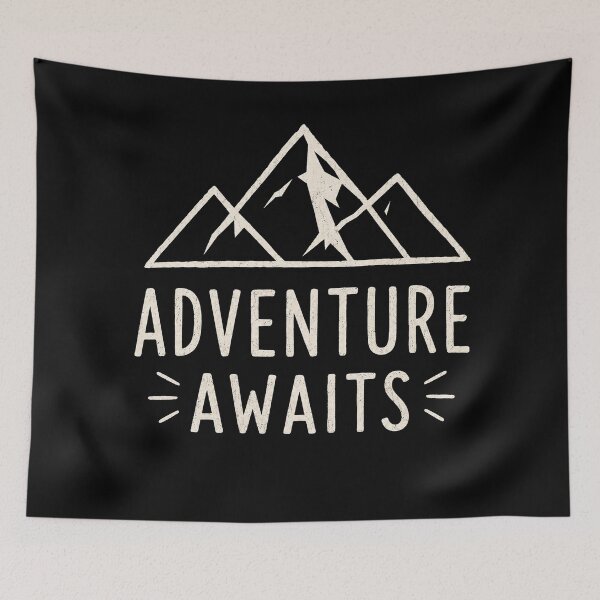 Item preview, Adventure Awaits Mountain Design | Minimalist Wilderness Travel Graphic | Outdoor Adventure Shirt designed and sold by TheAllInStore.