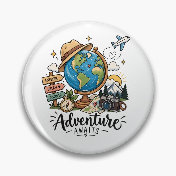 Item preview, Adventure Awaits – Vintage Travel Globe designed and sold by     GoodVibe Prints.