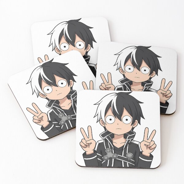 Item preview, Kirito Sword Art Online Black White Chibi Pose designed and sold by Dashsopaner.