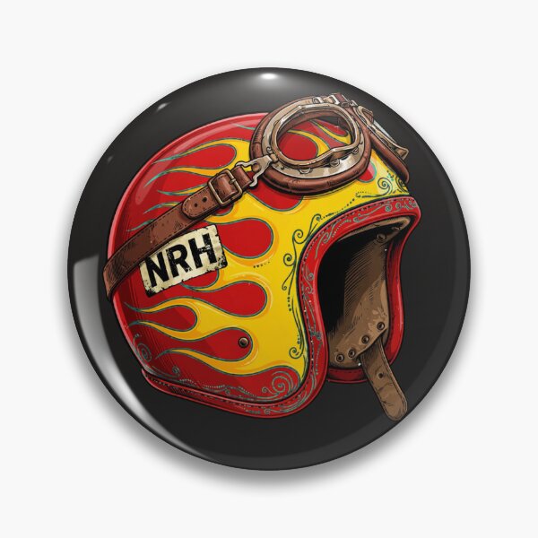 Item preview, Retro Hot Rod Flame Biker Helmet designed and sold by Normandy Road Heritage™ - Vintage Garage Art.