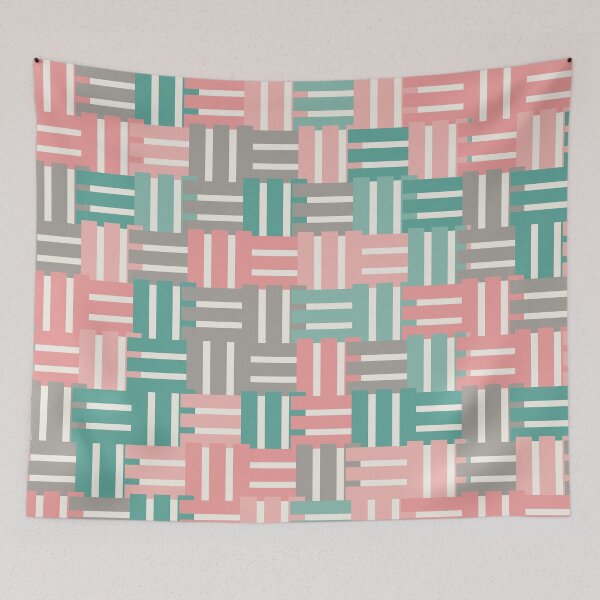 Item preview, Woven Blocks Mint Blush designed and sold by TexSta.