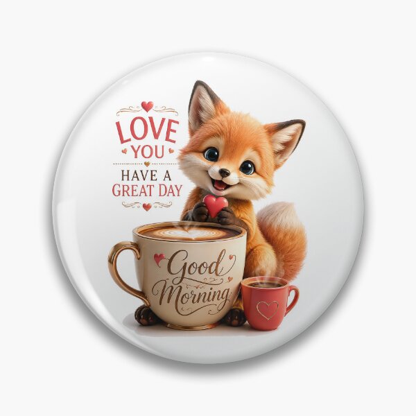 Item preview, Heartwarming Fox Morning — Love, Coffee & a Great Day designed and sold by BlissBlvdShop.