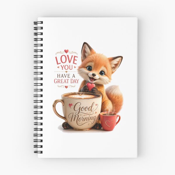 Item preview, Heartwarming Fox Morning — Love, Coffee & a Great Day designed and sold by BlissBlvdShop.