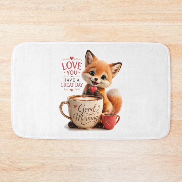 Item preview, Heartwarming Fox Morning — Love, Coffee & a Great Day designed and sold by BlissBlvdShop.