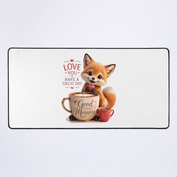 Item preview, Heartwarming Fox Morning — Love, Coffee & a Great Day designed and sold by BlissBlvdShop.