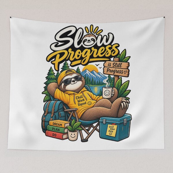 Item preview, Slow Progress Is Still Progress | Relaxed Sloth Motivational T-Shirt designed and sold by ✨ Daily Vibe Studio ✨.