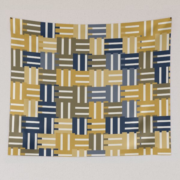 Item preview, Woven Blocks Golden Navy designed and sold by TexSta.