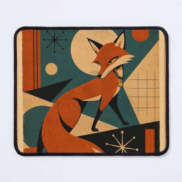 Item preview, Mid-Century Atomic Fox Retro Art Print designed and sold by Retroteez.