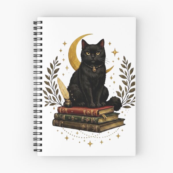 Item preview, Black Cat Reading Dark Academia Books designed and sold by MonaRose_Art.