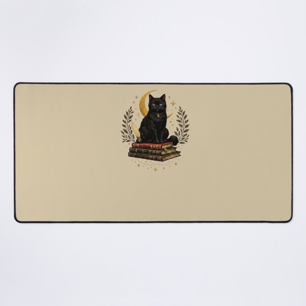 Item preview, Black Cat Reading Dark Academia Books designed and sold by MonaRose_Art.