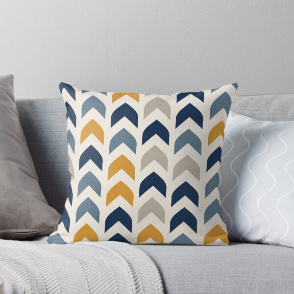 Item preview, Modern Geometric Chevron Pattern – Navy, Mustard & Slate designed and sold by Punch-E415.
