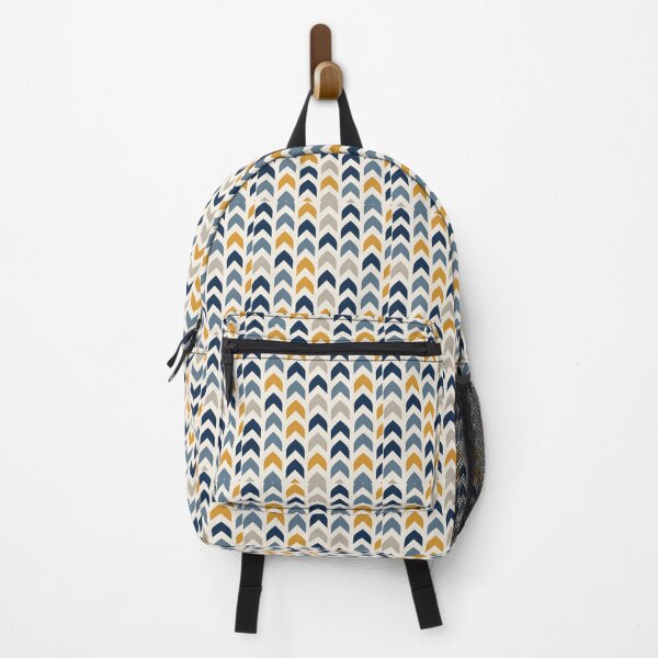 Item preview, Modern Geometric Chevron Pattern – Navy, Mustard & Slate designed and sold by Punch-E415.