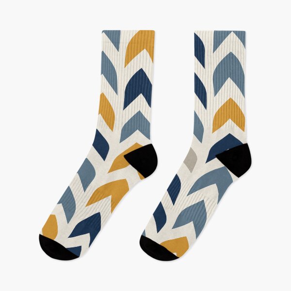 Item preview, Modern Geometric Chevron Pattern – Navy, Mustard & Slate designed and sold by Punch-E415.