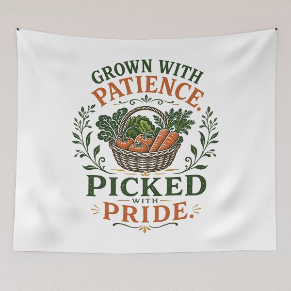 Item preview, Grown With Patience Picked With Pride Vegetable Garden designed and sold by Colorful Designs.