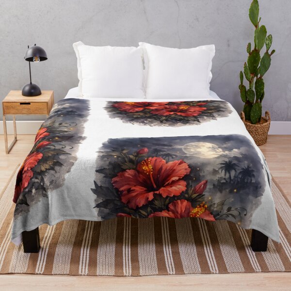 Item preview, Moonlit Hibiscus | Dark Tropical Watercolor designed and sold by Nolmo.