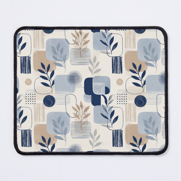 Item preview, Abstract Botanical Geometric Pattern – Navy Blue, Sage & Beige designed and sold by Punch-E415.