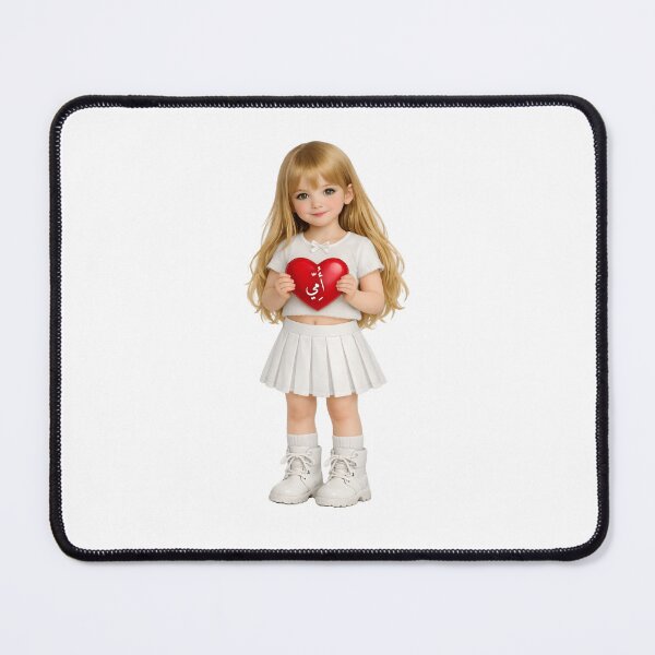 Item preview, Sweet Little Girl Holding Red Heart for Mom designed and sold by AmirArtisanVibe.
