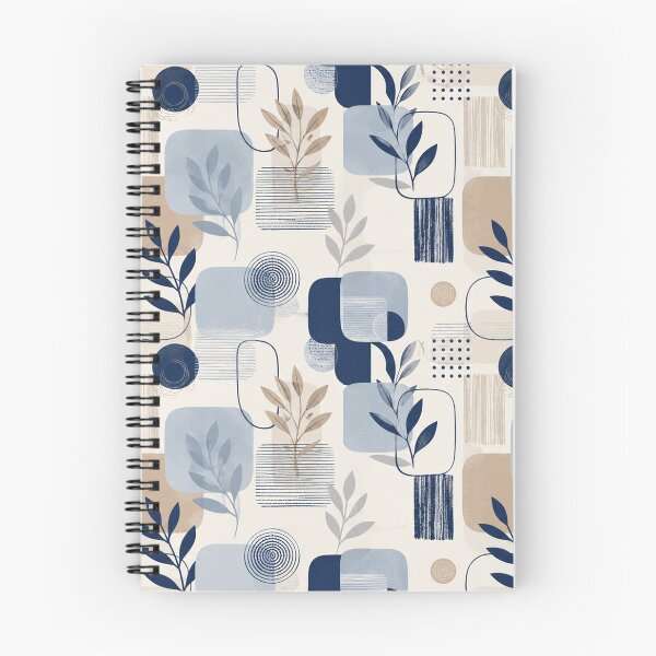 Item preview, Abstract Botanical Geometric Pattern – Navy Blue, Sage & Beige designed and sold by Punch-E415.