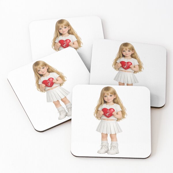 Item preview, Sweet Little Girl Holding Red Heart for Mom designed and sold by AmirArtisanVibe.